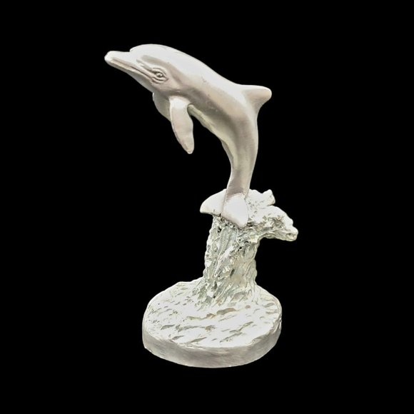 Sedlow Masterworks Pewter Flipper Dolphin Ocean Sea Marine Animals Sculpture‎ 4" - Picture 1 of 7